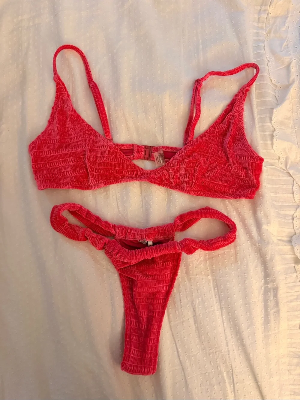 triangl swimwear Textured Hot Pink Bikini Set